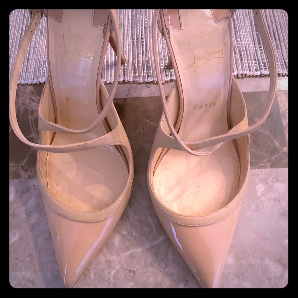 Louboutin Cris’s cross patent leather heels
